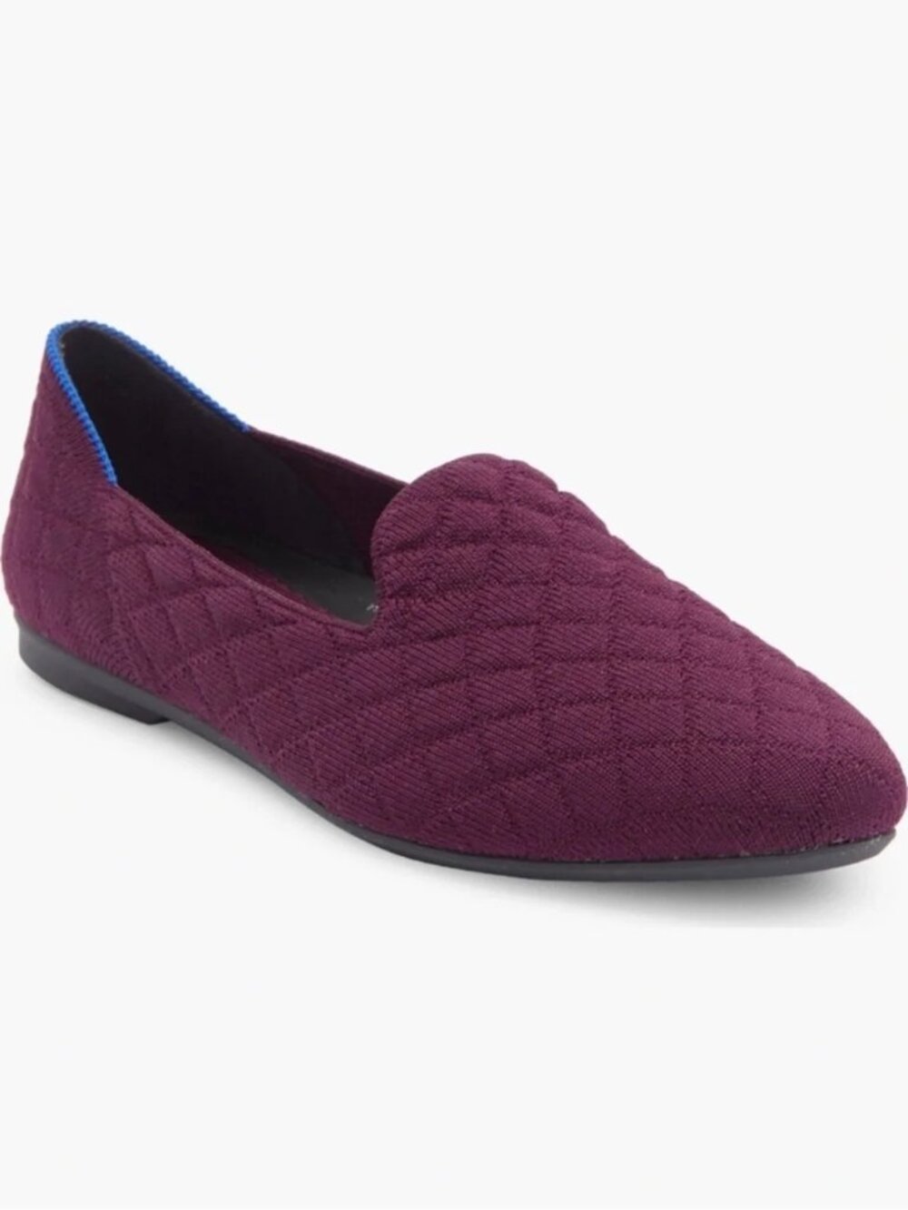 🆕ROTHY'S Almond Toe Quilted Loafer Shoe 10 Berry Burgundy Plum - Picture 2 of 9
